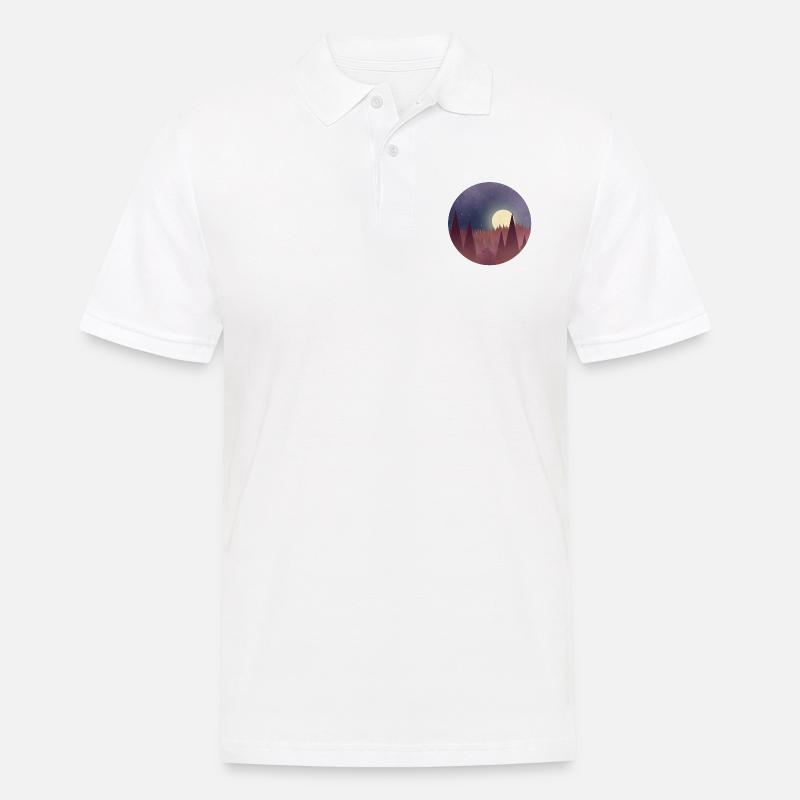 Mond mitten im Wald - Männer Poloshirt - Weiß