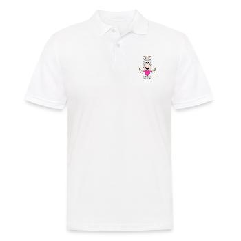 ZIEGE - BABY - KINDER - GEBURT - FLÄSCHCHEN - Männer Poloshirt - Weiß - Vorne - Kai (181cm)