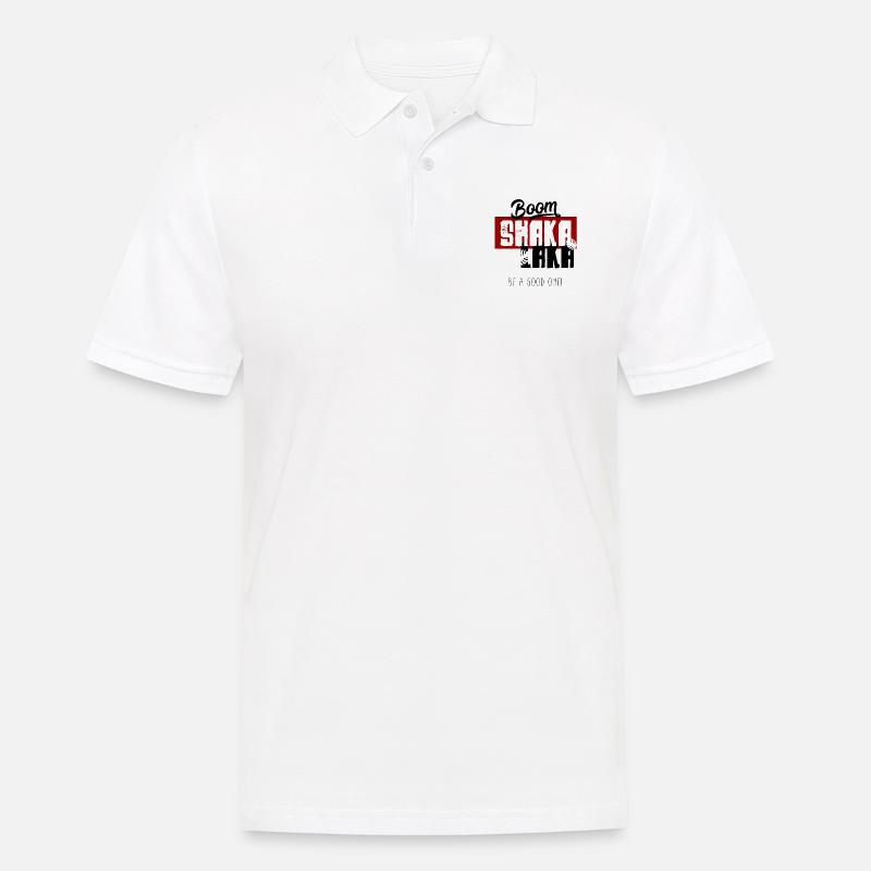 Boom Shaka Laka Spruch - Männer Poloshirt - Weiß