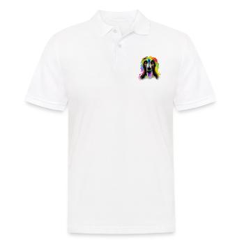 Afghan greyhound in rainbow design - Men's Polo Shirt - white - Front - Kai (181cm)