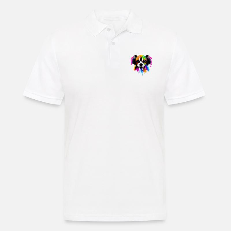 Papillon in Farbe - Männer Poloshirt - Weiß