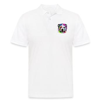 American Bulldog in color - Men's Polo Shirt - white - Front - Kai (181cm)