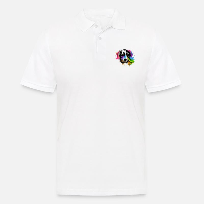 Australian Shepherd Design - bunt - Männer Poloshirt - Weiß