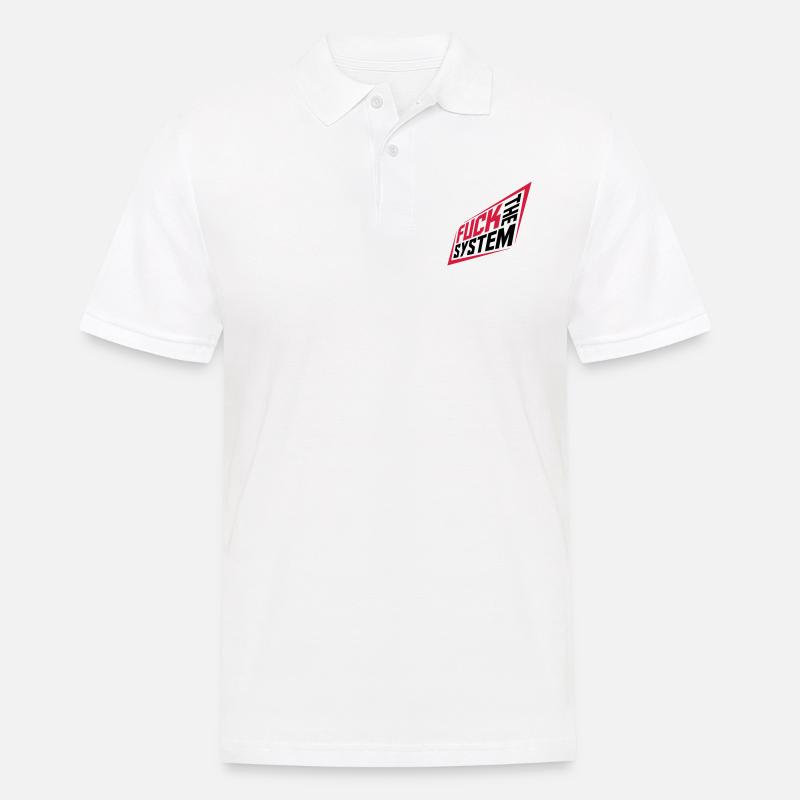 Fuck the system Revolution - Männer Poloshirt - Weiß