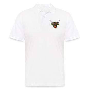 Mandala Kuh 001sehr bunt - Männer Poloshirt - Weiß - Vorne - Kai (181cm)