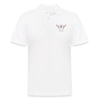 EISBÄR - SEIFENBLASEN - LIEBE - LOVE - TIER - BABY - Männer Poloshirt - Weiß - Vorne - Kai (181cm)