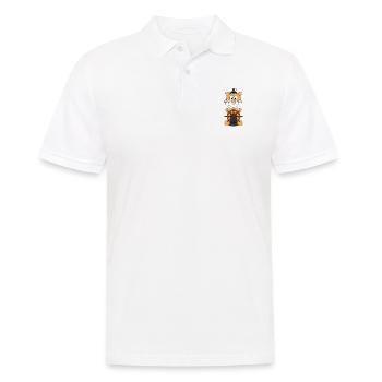 HAMSTER - KAPITÄN - MEER - SEE - SEEFAHRER - BOOT - Männer Poloshirt - Weiß - Vorne - Kai (181cm)