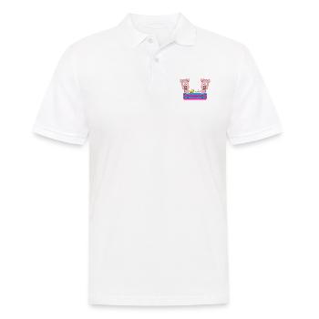 SCHWEINE - POOL - PLANSCHBECKEN - TIERE - FUN - Männer Poloshirt - Weiß - Vorne - Kai (181cm)