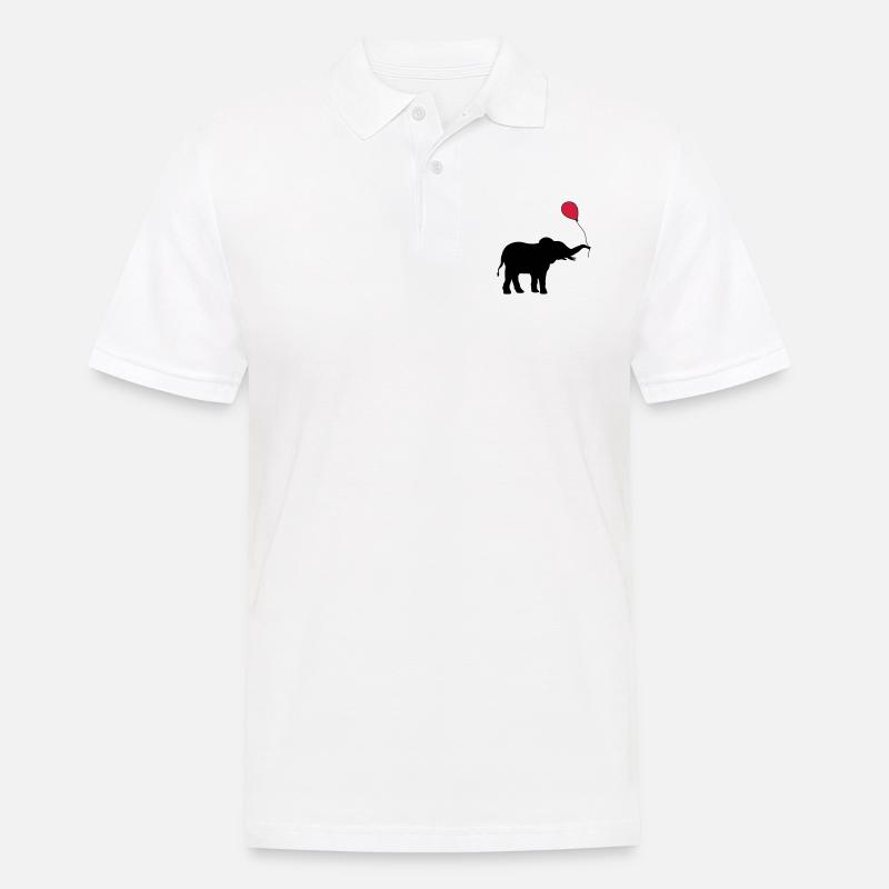 Roter Luftballon Elefant Geschenk - Männer Poloshirt - Weiß