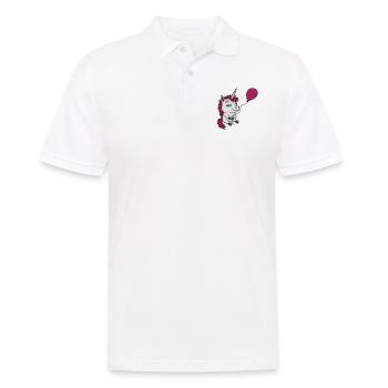Happy Balloon Unicorn Comic - Men's Polo Shirt - white - Front - Kai (181cm)