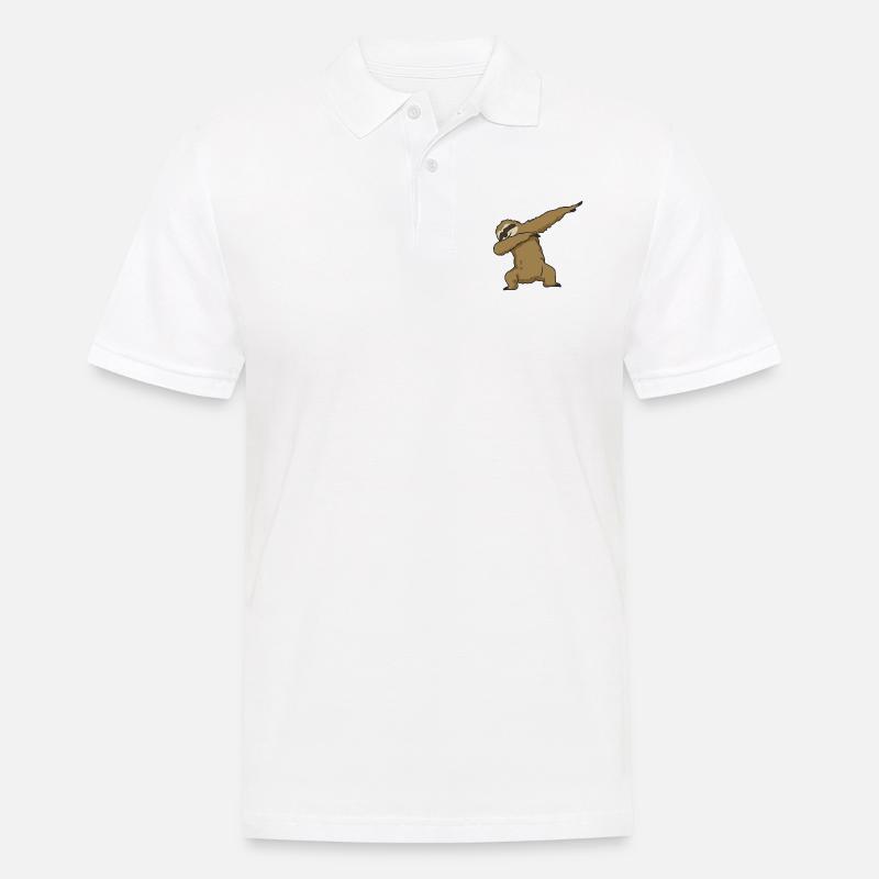 Dabbing Faultier Geschenkidee - Männer Poloshirt - Weiß