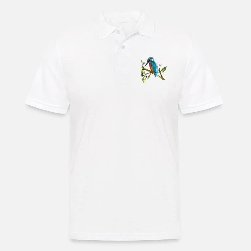 Bunter Vogel - Männer Poloshirt - Weiß