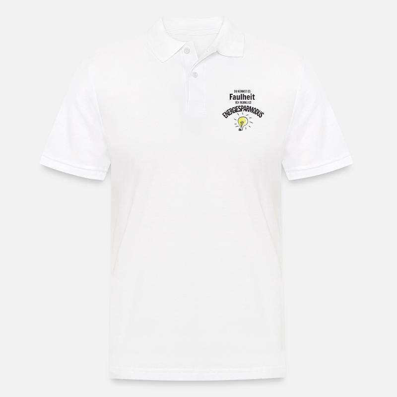Faulheit oder Energiesparmodus - Männer Poloshirt - Weiß