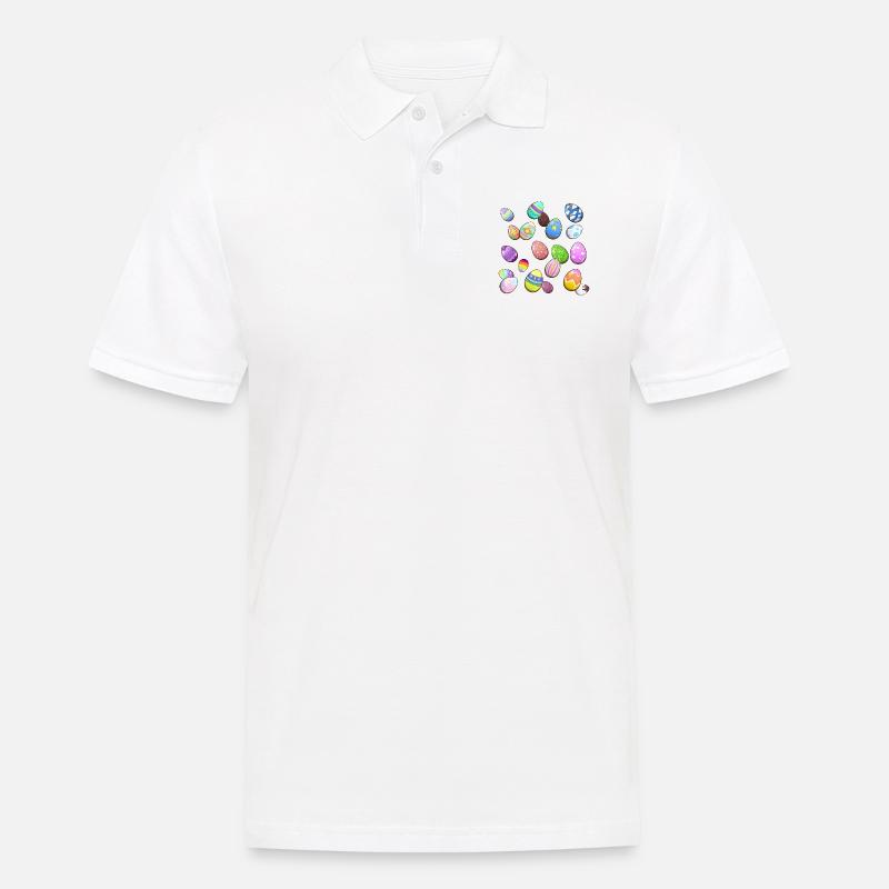 Easter Eggs Muster - Männer Poloshirt - Weiß