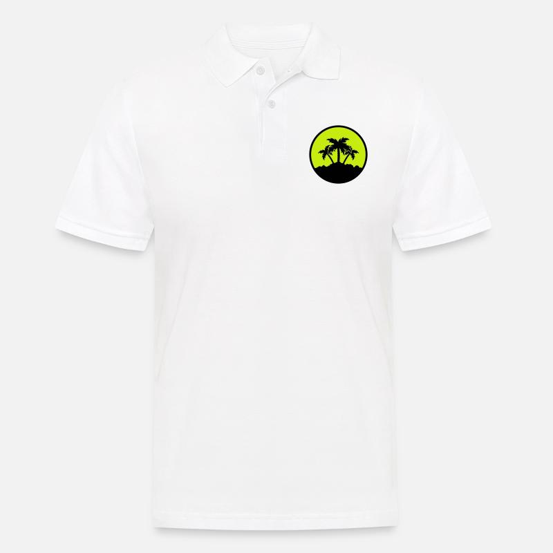 palmen design - Männer Poloshirt - Weiß