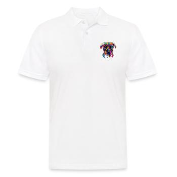 Hund mit Brille - Männer Poloshirt - Weiß - Vorne - Kai (181cm)
