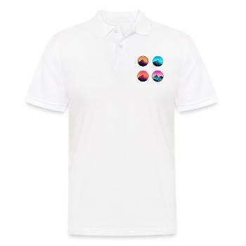 Gebirgslandschaft Geometrische Kunst - Männer Poloshirt - Weiß - Vorne - Kai (181cm)