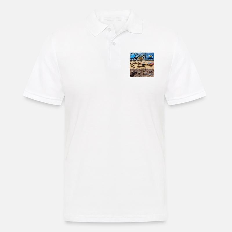 Sonniger Strand - Männer Poloshirt - Weiß