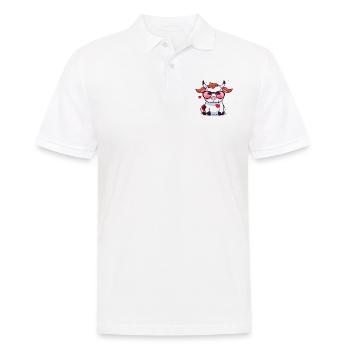 Lala, die Kuh - Männer Poloshirt - Weiß - Vorne - Kai (181cm)