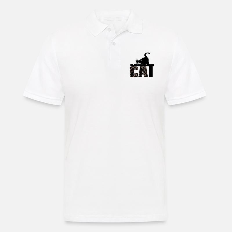 Katze - Männer Poloshirt - Weiß