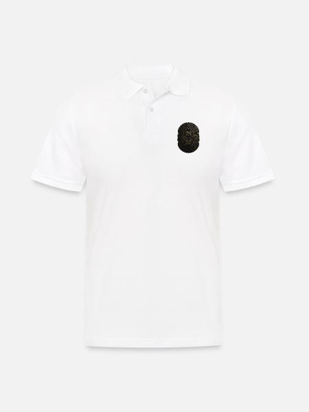 Maya Schwarz-Gold-Monogramm - Männer Poloshirt - Weiß