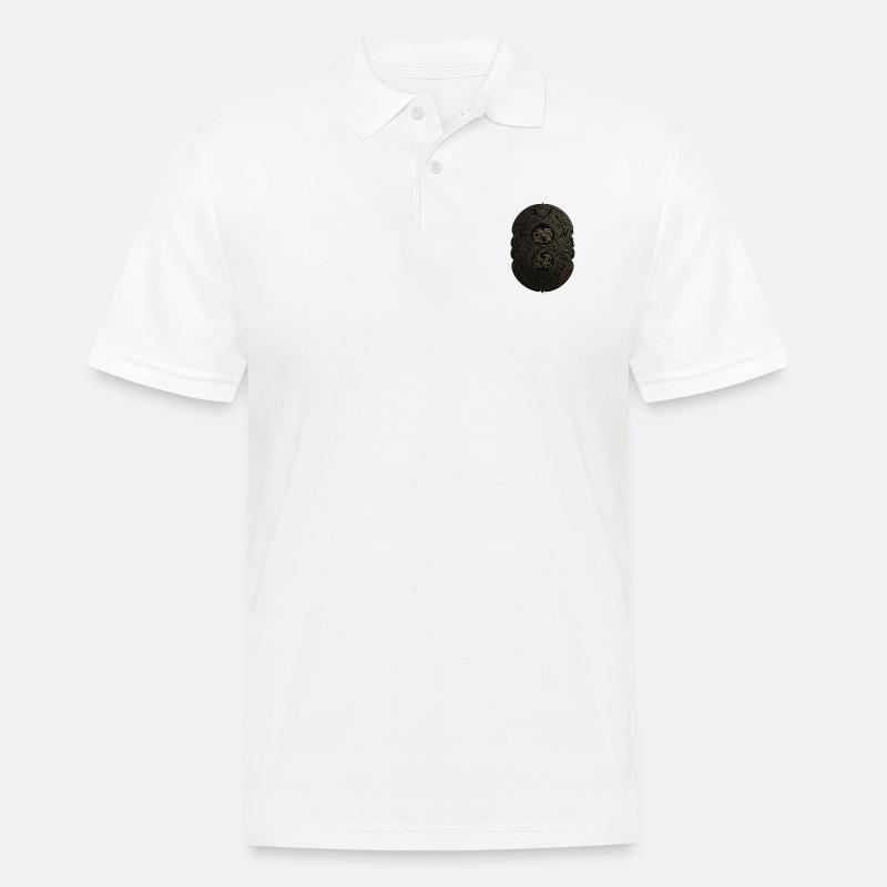 Maya Schwarz-Gold-Monogramm - Männer Poloshirt - Weiß