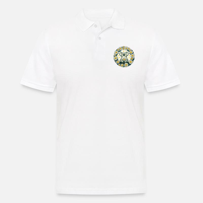 Koala, Bär und Gänseblümchen - Männer Poloshirt - Weiß