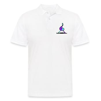 DJ Musique Clé Clef Note Mixeur Fête Vinyle - Polo Homme - blanc - Devant - Kai (181cm)