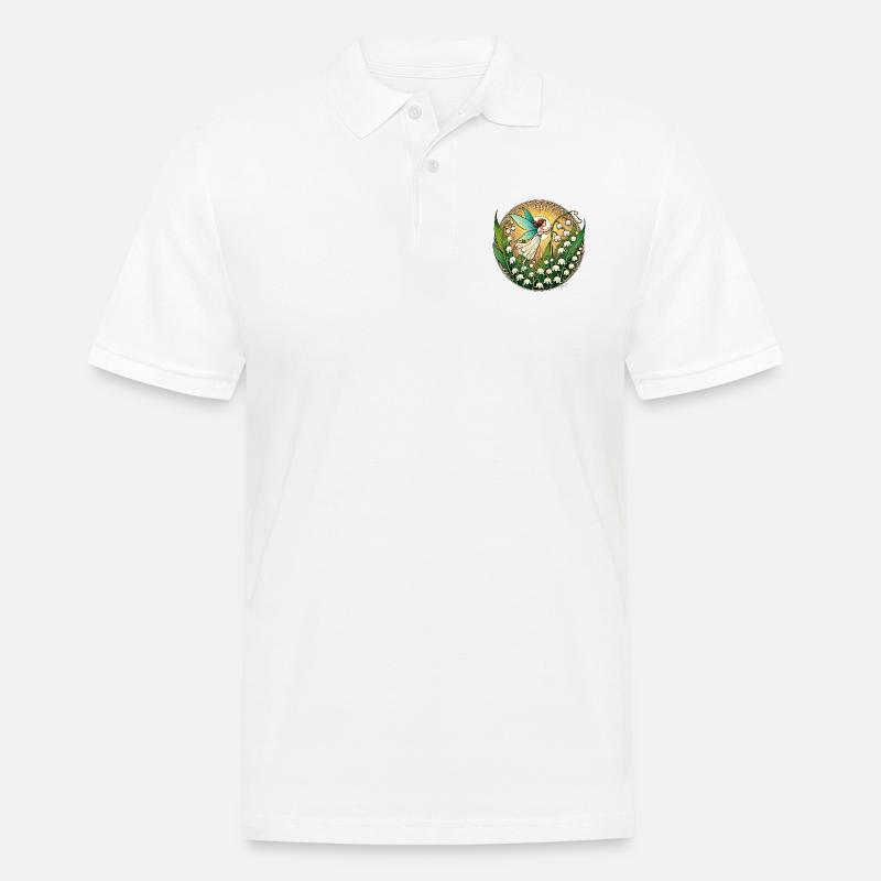 Maiglöckchen Fee - Männer Poloshirt - Weiß