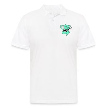 Evil Cobra Snake Playing Tongue Guitar Guitarist - Men's Polo Shirt - white - Front - Kai (181cm)