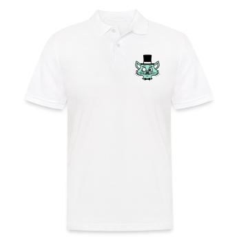 Sir Cat Gentleman Chapeau haut de forme Monocle Rich Gentleman - Polo Homme - blanc - Devant - Kai (181cm)