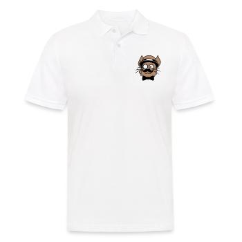 Sir Cat Gentleman Chapeau Costume Monocle Riche M. - Polo Homme - blanc - Devant - Kai (181cm)
