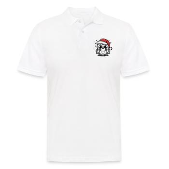 Süße Eule weihnachtlich - Männer Poloshirt - Weiß - Vorne - Kai (181cm)