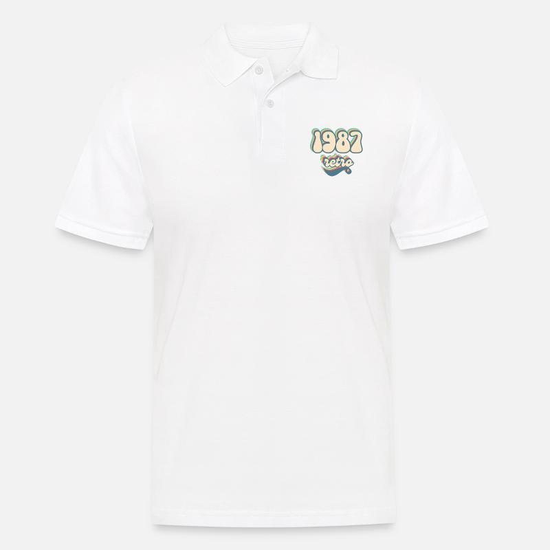 1987 Retro Geschenkidee - Männer Poloshirt - Weiß