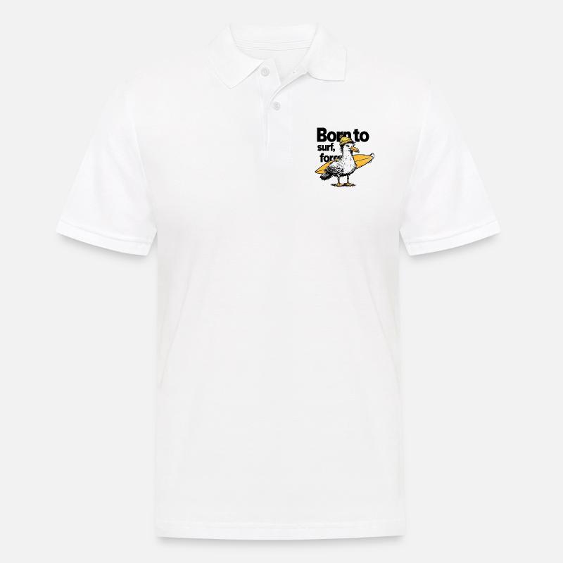 Surfen Möwe mit Einstellung - Männer Poloshirt - Weiß