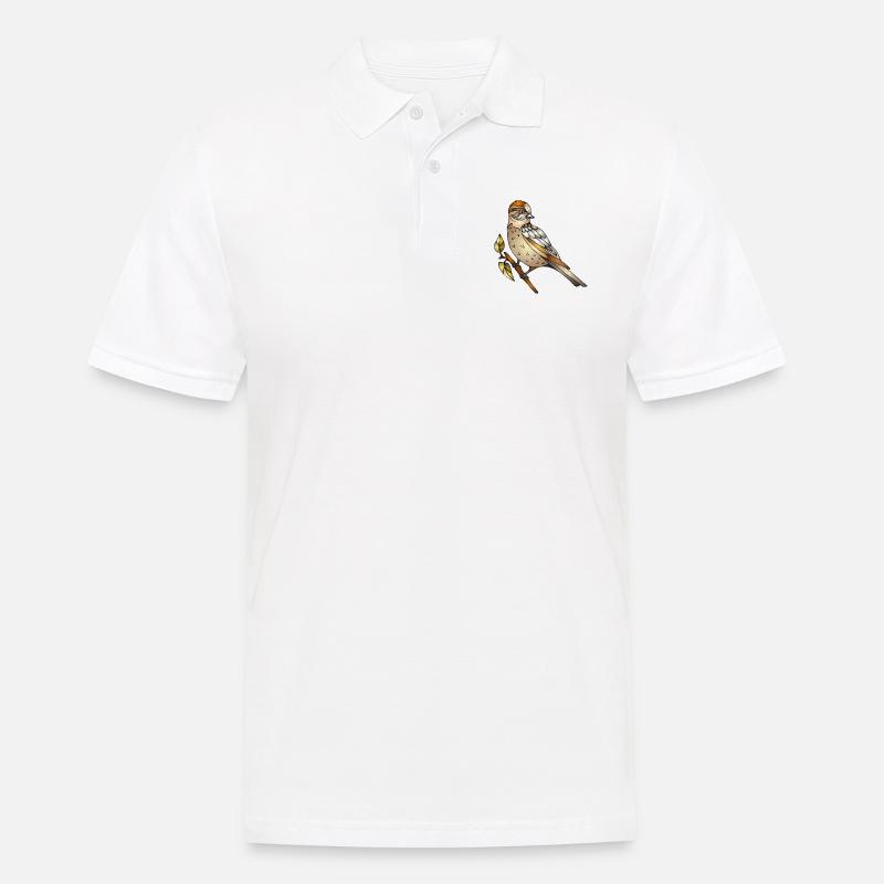 Bunter Vogel - Männer Poloshirt - Weiß