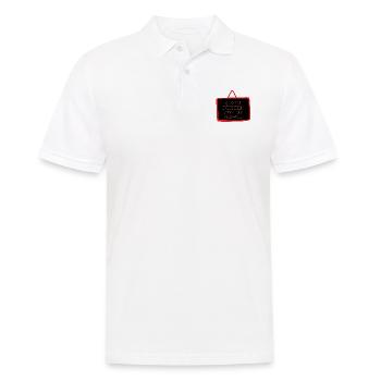 Bold "Question Everything" Philosophy Design - Men's Polo Shirt - white - Front - Kai (181cm)
