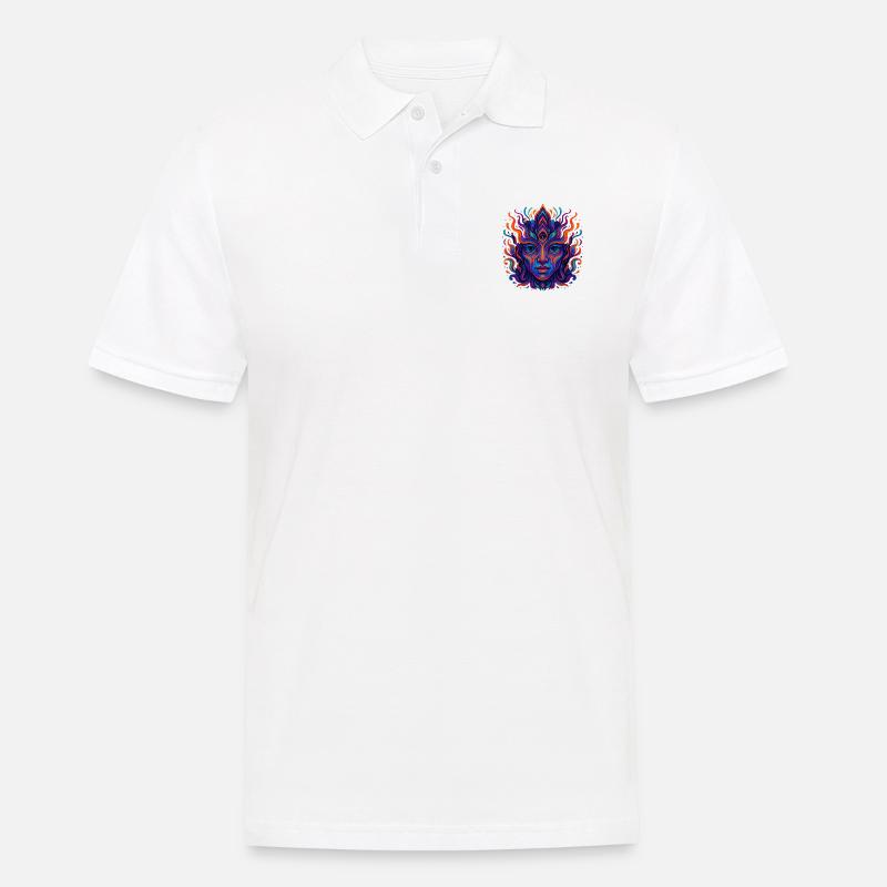 Psychedelische Farbenexplosion - Männer Poloshirt - Weiß