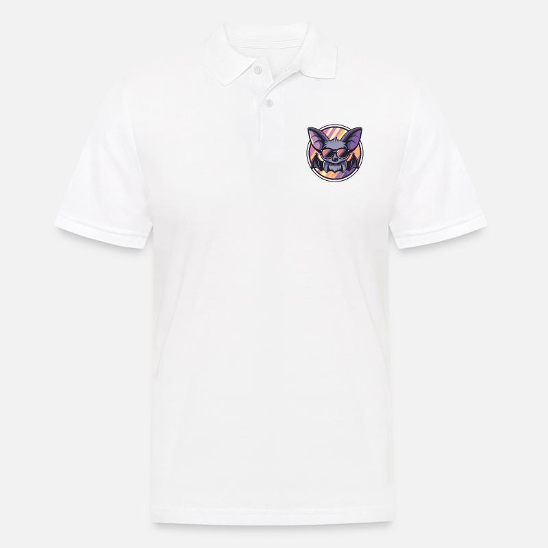 Fledermaus Cool Comic - Männer Poloshirt - Weiß