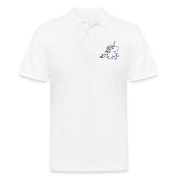 Licorne monte rapide galop mignon cheval de dessin animé - Polo Homme - blanc - Devant - Kai (181cm)