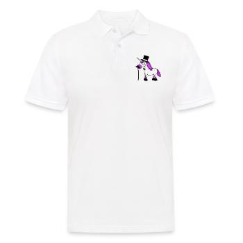 Einhorn Sir Gentleman Mr. reich Monokel Zylinder - Männer Poloshirt - Weiß - Vorne - Kai (181cm)