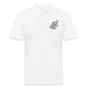 Happy Elephant (2 colors) - Men's Polo Shirt - white - Front - Kai (181cm)
