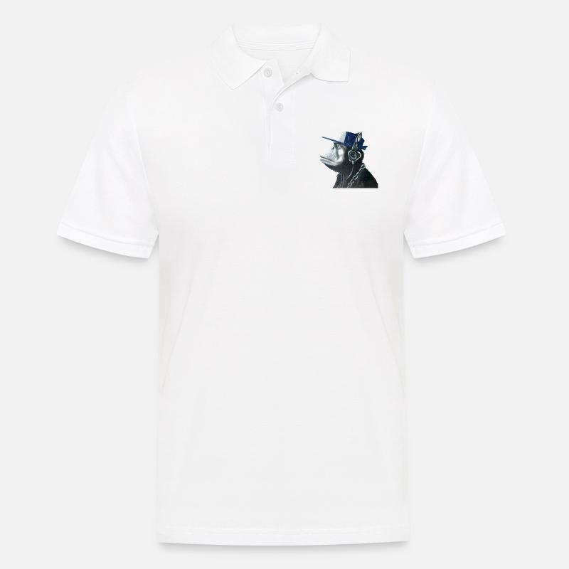Affe Graffiti von Custom - Männer Poloshirt - Weiß