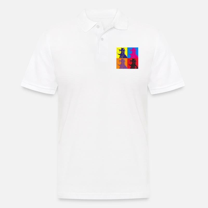 Affe Warhol von Custom - Männer Poloshirt - Weiß