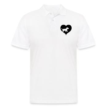 Hunde mit Herz schwarz - Männer Poloshirt - Weiß - Vorne - Kai (181cm)