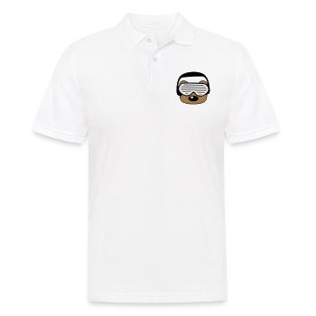 gesicht kopf feiern party dj kopfhoerer musik spas - Männer Poloshirt - Weiß - Vorne - Kai (181cm)