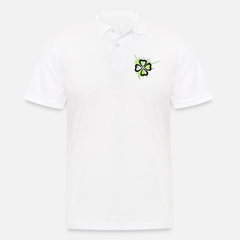 kleeblatt - Männer Poloshirt - Weiß