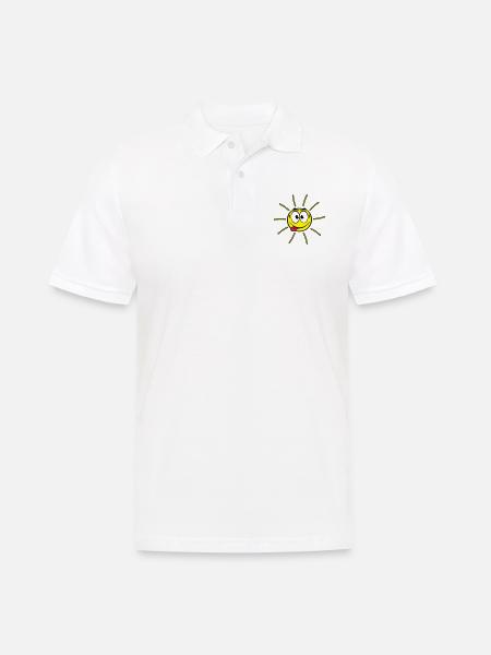 Gesicht - Sonne - Männer Poloshirt - Weiß