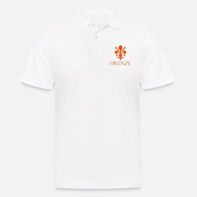 Firenze Fleur de Lys - Männer Poloshirt - Weiß