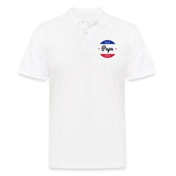 Papa Fête des Pères Naissance Bébé Anniversaire - Polo Homme - blanc - Devant - Kai (181cm)